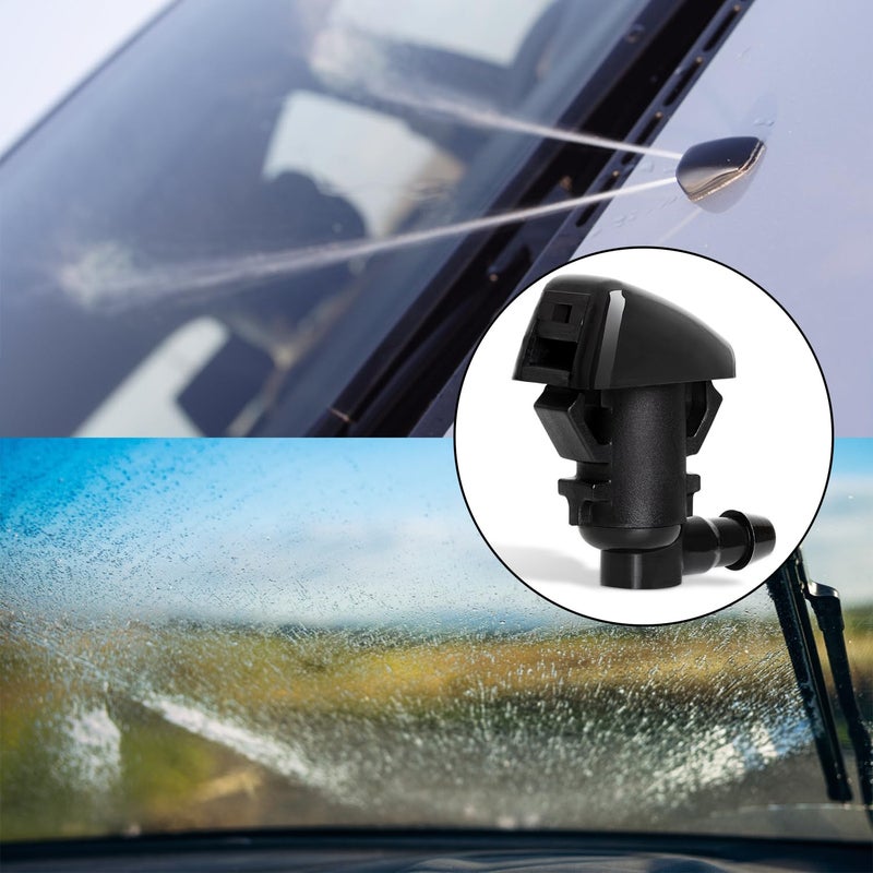 Belleone 2PCS Front Windshield Washer Nozzle Fit for 2008-2012 Jeep Liberty, 2006-2010 Jeep Commander, 2007-2011 Dodge Nitro, Replacement for Part # 55157319AA 4806312AA, Spray Jet Kit - Image 2
